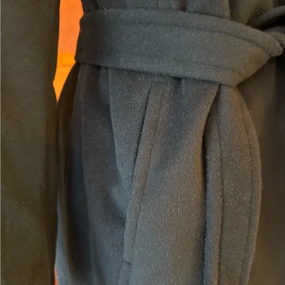 Cole Haan Women's Black Signature Draped Front Wrap Coat Size 8 - Picture 13 of 15
